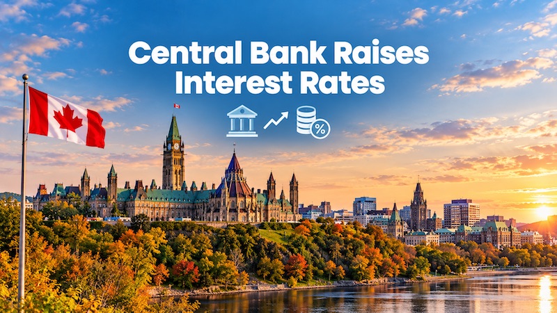 Bank of Canada raises policy key rate, signals more hikes may follow